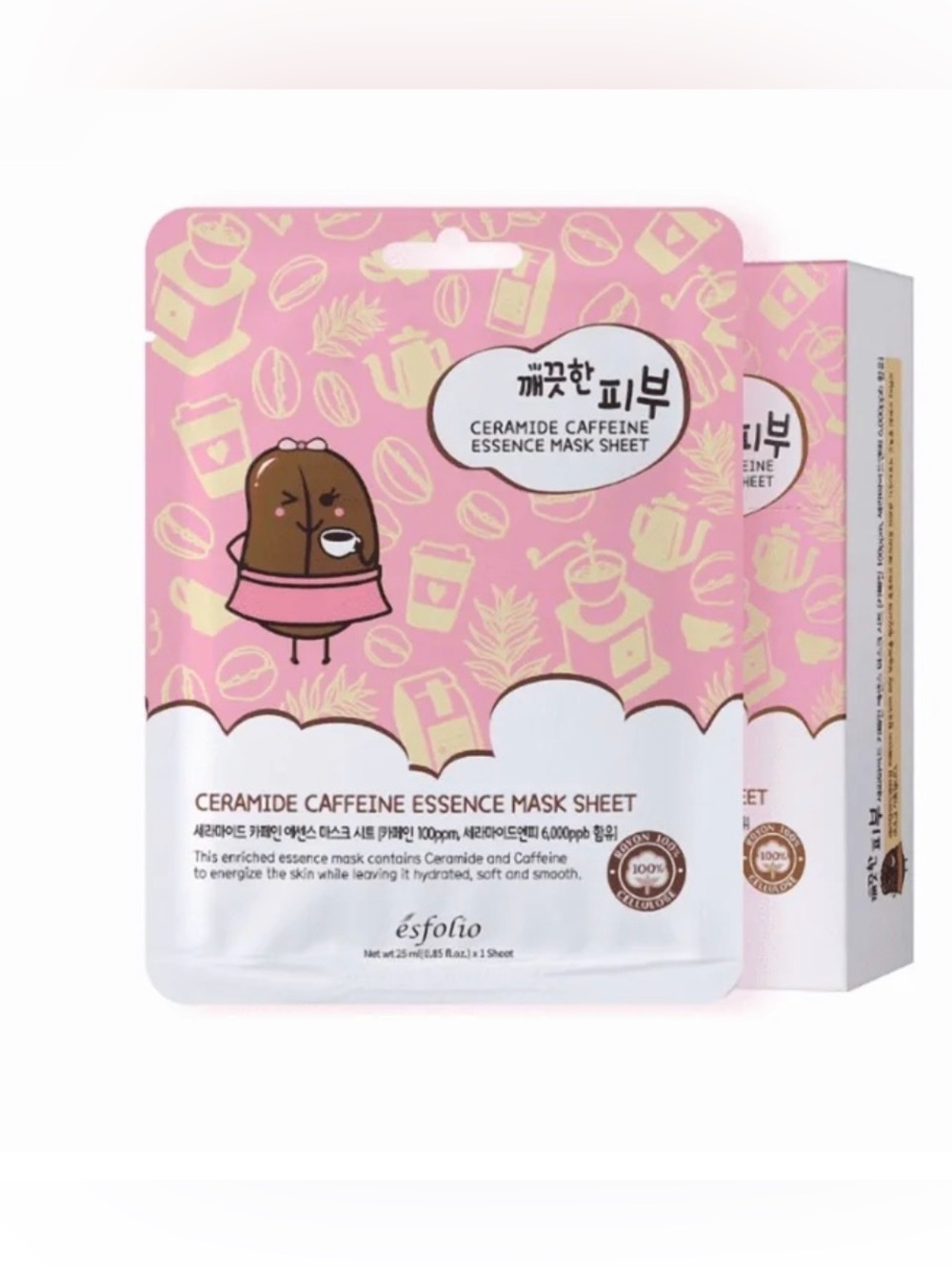 esfolio Ceramide Caffeine Essence Mask Sheets